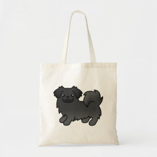 Tote Bag Spaniel Tibétain Noir Chien de Dessin Animé Mignon