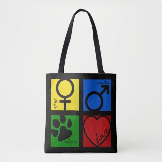 Tote Bag Spay-Neuter-Adopt-Love (Devant)