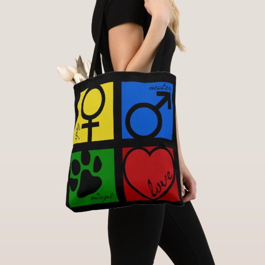 Tote Bag Spay-Neuter-Adopt-Love (De près)
