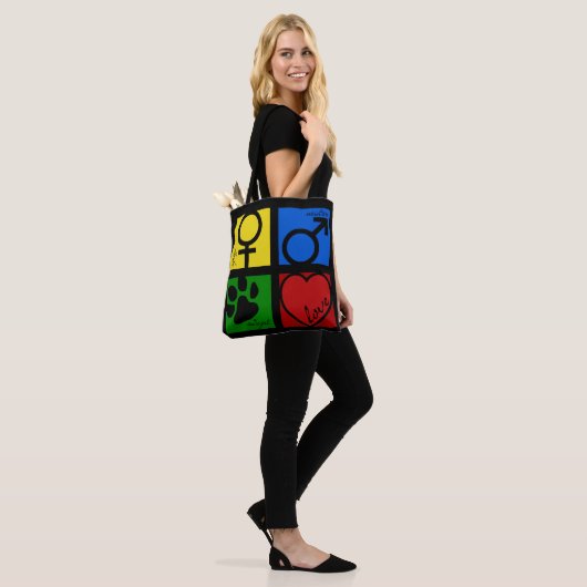 Tote Bag Spay-Neuter-Adopt-Love (Sur le modèle)