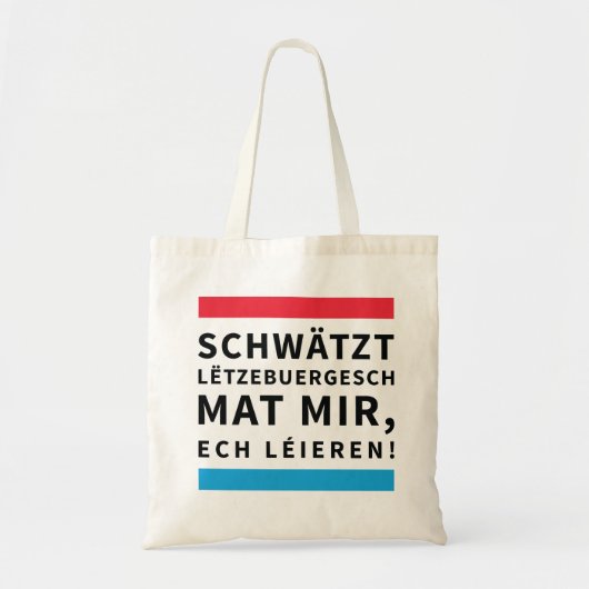 Tote Bag Speak Luxembourgish bag (Devant)