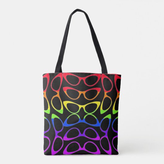 Tote Bag Spectaculaire Motif arc-en-ciel lunettes pour oeil (Dos)