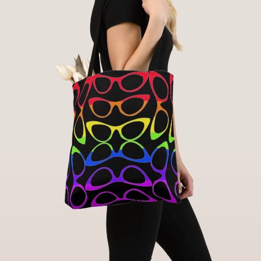 Tote Bag Spectaculaire Motif arc-en-ciel lunettes pour oeil (De près)