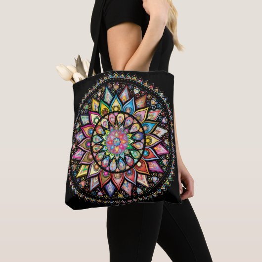 Tote Bag Spectre de mandala couleur (De près)