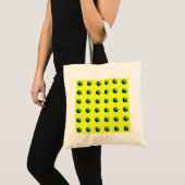 Tote Bag Sphères vertes sur jaune  (Devant (produit))