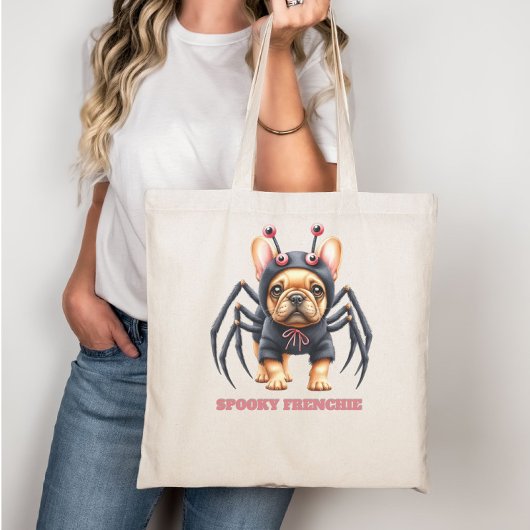 Tote Bag Spider Costume Frenchie Pup Halloween