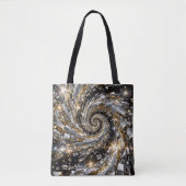 Tote Bag Spiral Vortex Disco Or Argent Et Or (Devant)