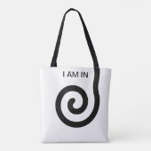 Tote Bag Spirale Abstraite moderne en noir et blanc (Dos)