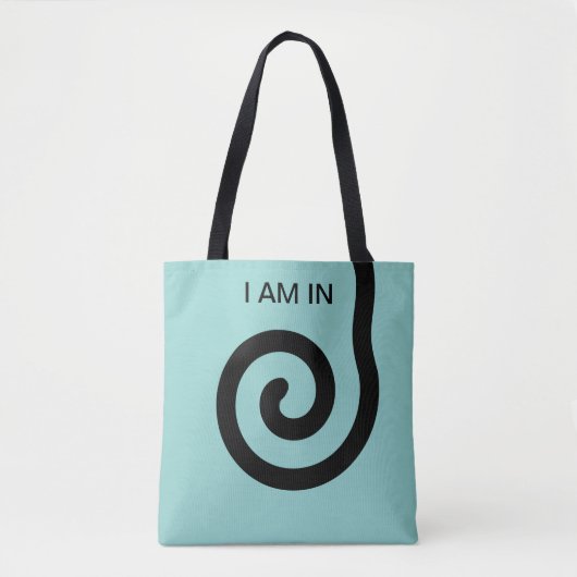 Tote Bag Spirale Abstraite Moderne sur Teal Clair (Devant)