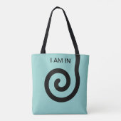Tote Bag Spirale Abstraite Moderne sur Teal Clair (Dos)