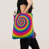 Tote Bag Spirale arc-en-ciel (De près)