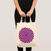 Tote Bag Spirale bleue rouge blanc par Kenneth Yoncich (Devant (produit))