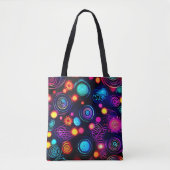 Tote Bag Spirale de néon et art de point (Devant)