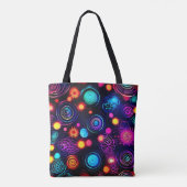 Tote Bag Spirale de néon et art de point (Dos)