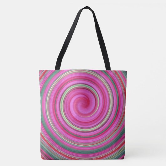 Tote Bag spirale rose et verte (Devant)