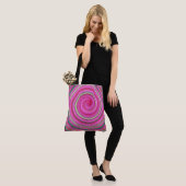 Tote Bag spirale rose et verte (Sur le modèle)