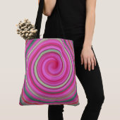Tote Bag spirale rose et verte (De près)