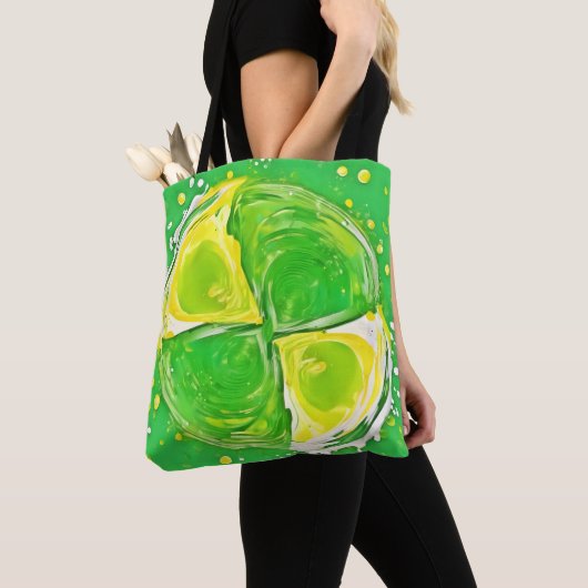 Tote Bag Spirale verte de chaux (De près)