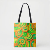 Tote Bag Spirale Verte et Orange (Devant)