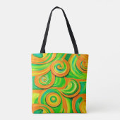 Tote Bag Spirale Verte et Orange (Dos)