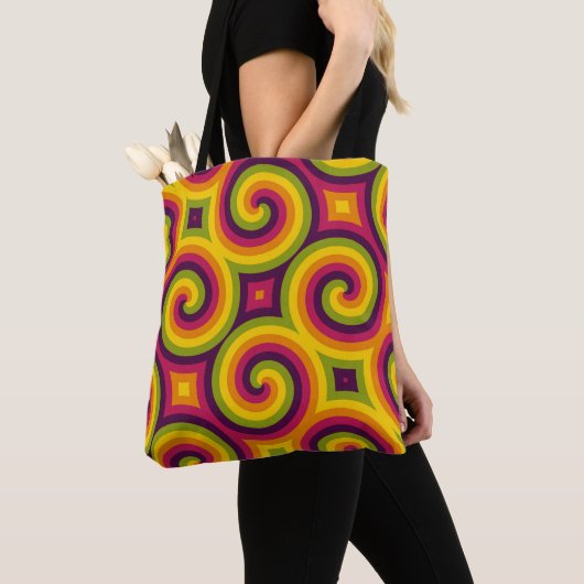 Tote Bag Spirales de tempête de couleur (De près)