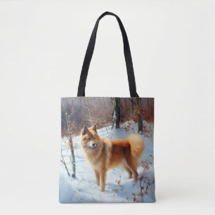 Tote Bag Spitz Finlandais Laisser Neige Noël