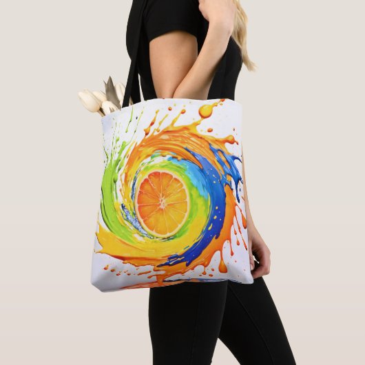 Tote Bag Splash Citrus de la conception des couleurs (De près)