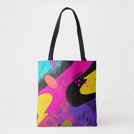 Tote Bag Splash couleur Abstrait dans le style comique rétr (Devant)