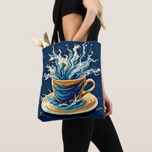 Tote Bag Splash de café océanique