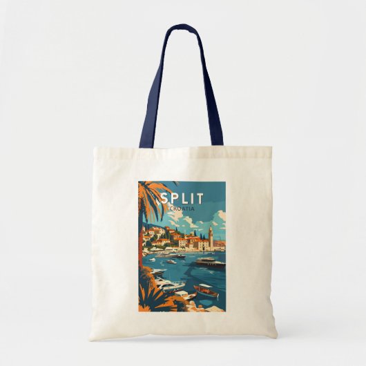 Tote Bag Split Croatie Travel Art Vintage (Devant)