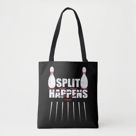 Tote Bag Split Happy Drôle Bowling Team Bowler Pin (Devant)