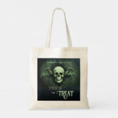 Tote Bag Spooky Trick or Treat Skull with Bat Wings (Dos)