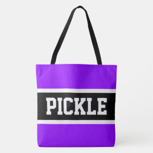 Tote Bag Sportif Violet Noir Blanc Rayures PICKLE