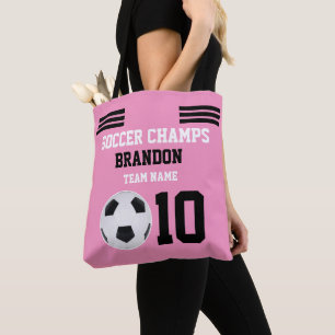 Tote Bag Sports personnalisés Moderne entraîneur rose blanc
