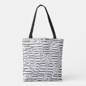 Tote Bag Spots et bandes 2 en noir et blanc (Dos)