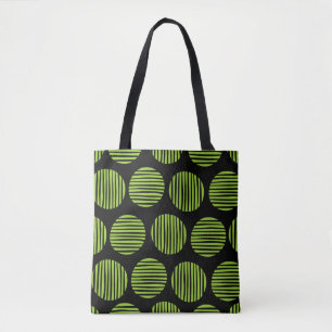 Tote Bag Spots Lined 190917 - Martian Green et Black