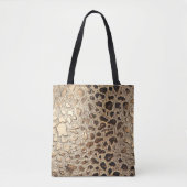 Tote Bag Spots métalliques Leopard Or (Devant)