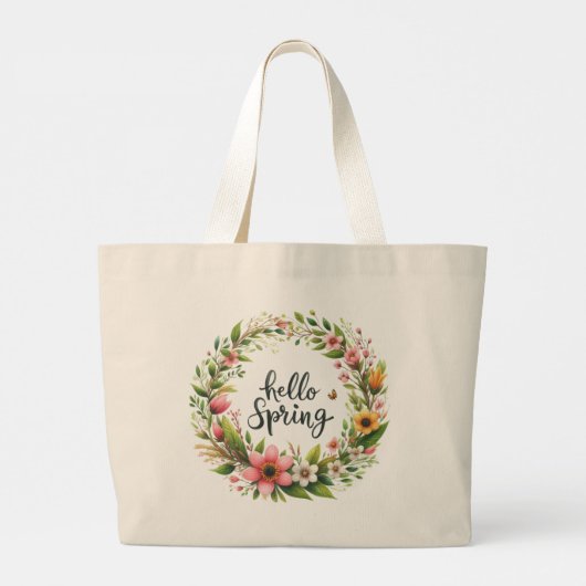 Tote Bag-Spring Floral Wreath Tote Bag (Achterkant)