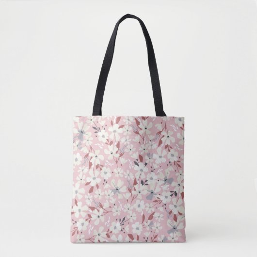 Tote Bag Spring flowery pattern. Seamless floral background (Devant)