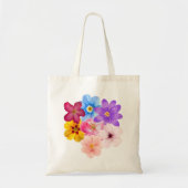 Tote Bag Spring Harmony - Mixed Watercolor Flower Bouquet (Devant)
