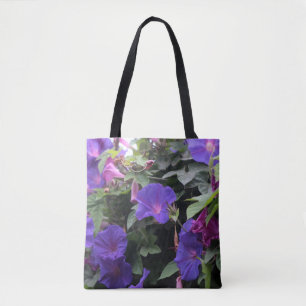 Tote Bag Spring Morning Glories en bleu