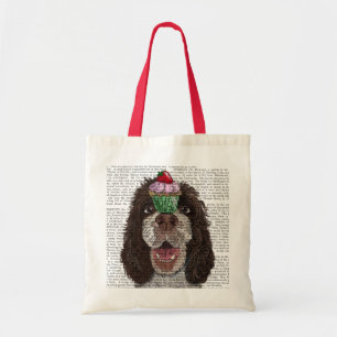 Tote Bag Springer spaniel avec le petit gâteau