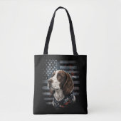 Tote Bag Springer Spaniel Chien Drapeau Américain (Devant)