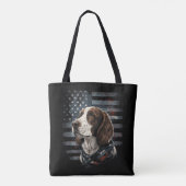Tote Bag Springer Spaniel Chien Drapeau Américain (Dos)