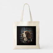 Tote Bag Springer Spaniel Chien Drapeau Américain (Dos)