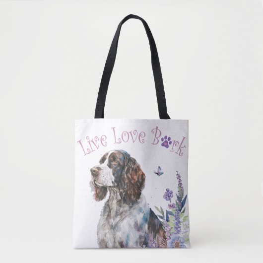 Tote Bag Springer Spaniel Chien Maman Floral (Devant)