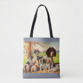 Tote Bag Springer spaniel maman et chiots imprimer (Devant)