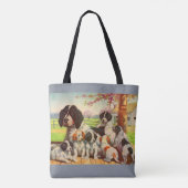 Tote Bag Springer spaniel maman et chiots imprimer (Dos)