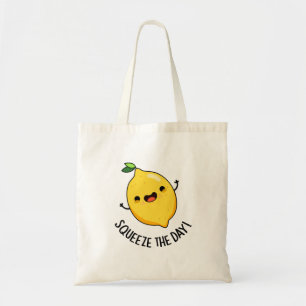 Tote Bag Squeeze The Day Funky Fruit Lemon Pun