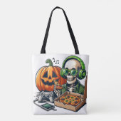 Tote Bag Squelette Aimant La Pizza : Jeu, Surcharge De From (Dos)